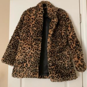 Leopard Print Faux Fur Coat